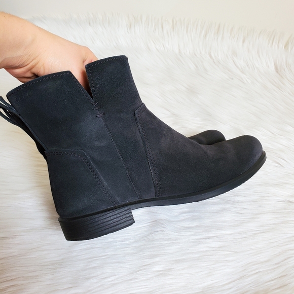 Ecco touch 15 black suede leather boots - Picture 5 of 12